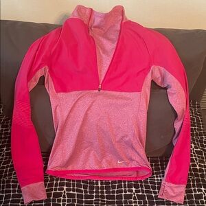 Nike Fuchsia and Heathered Gray Quarter-Zip Top